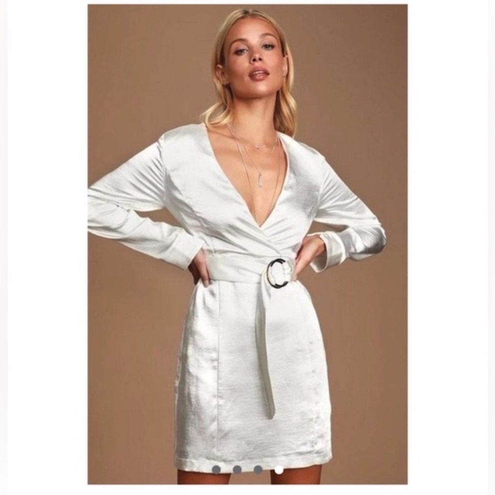 Lulu’s White Satin Dress